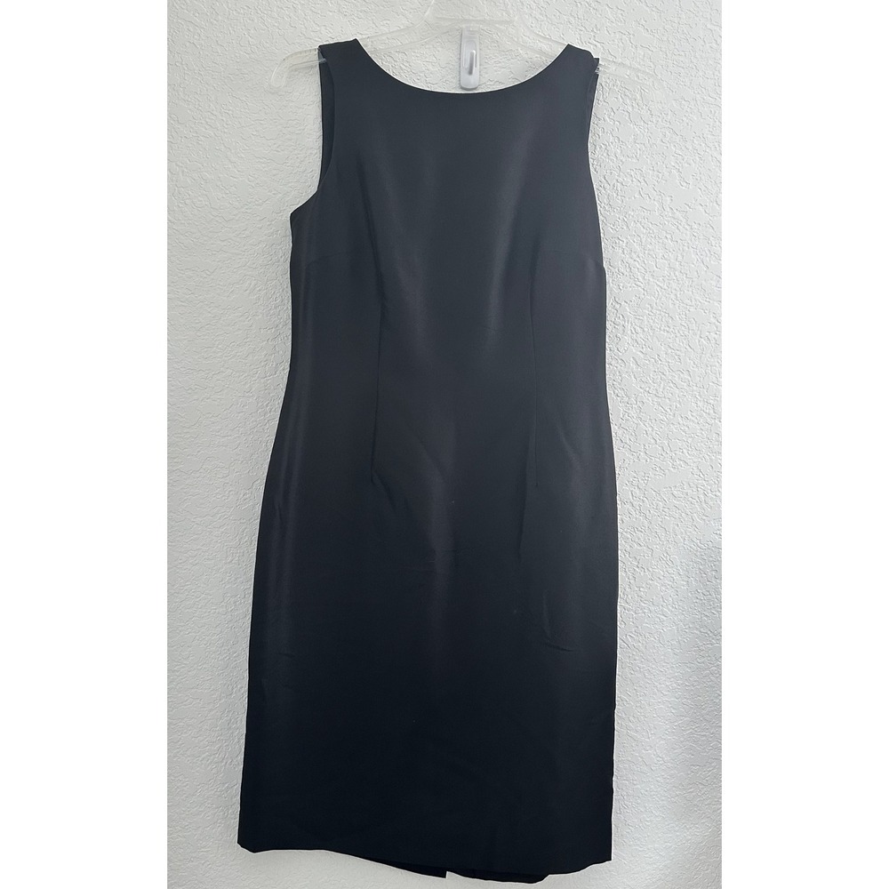 Talbots Pure Silk LBD Womens 6 Black Textured Old Money Chic Party Cocktail - Picture 2 of 12